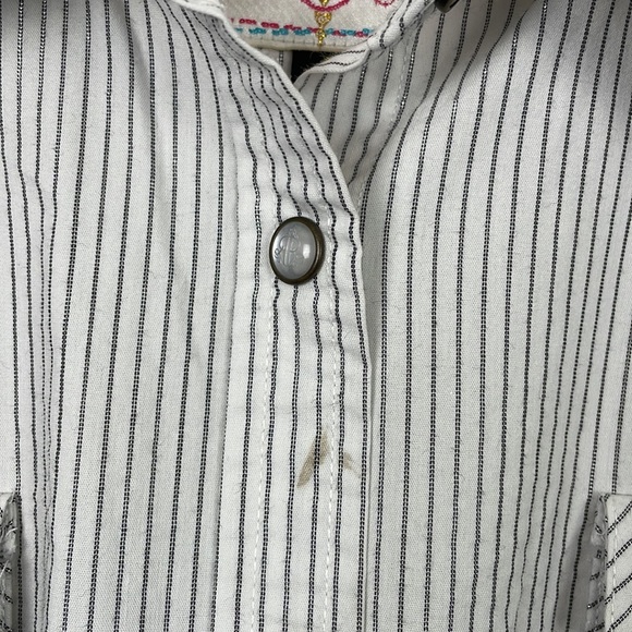 ROAR button down shirt women size L long sleeve striped western cotton 2 pockets - Picture 6 of 11